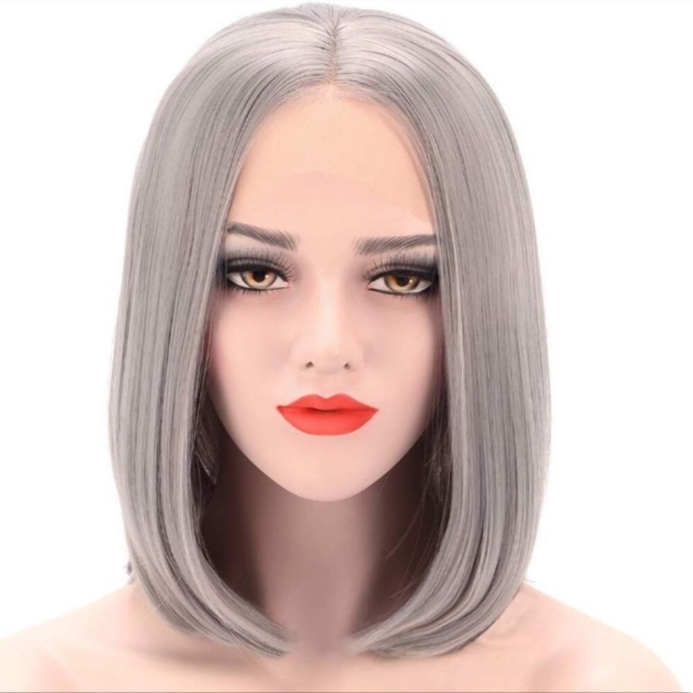 Grey lacefront wig